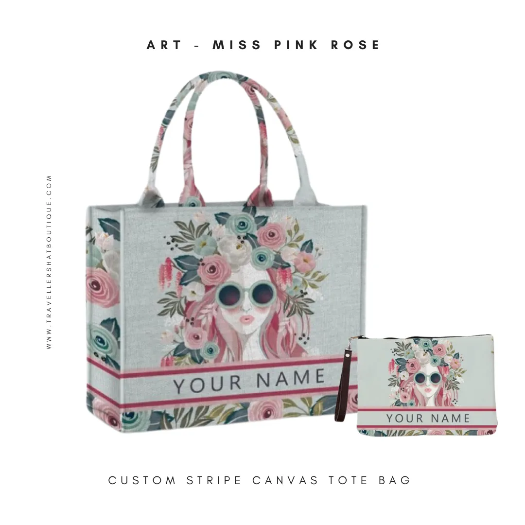 Custom Stripe Canvas Tote Bag