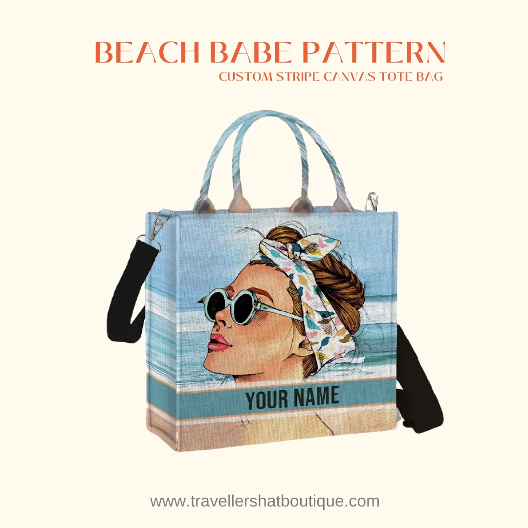Custom Stripe Canvas Tote Bag