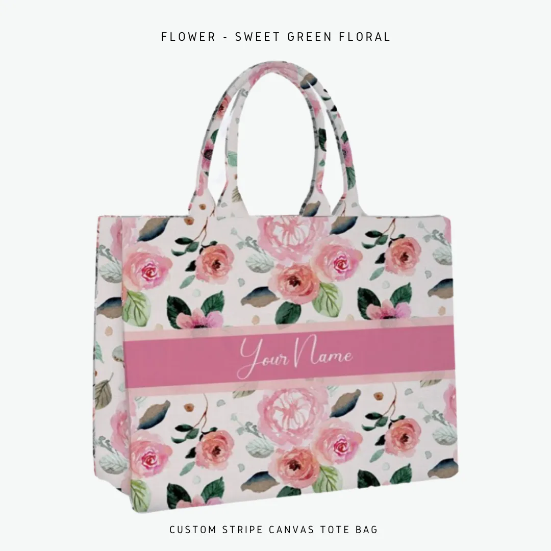 Custom Stripe Canvas Tote Bag