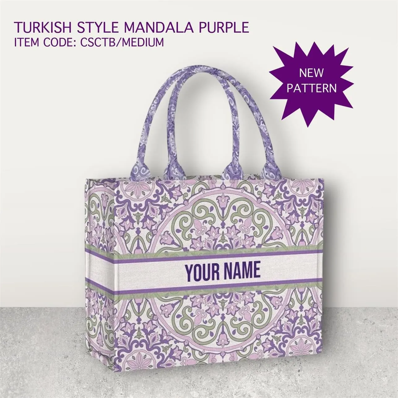 Custom Stripe Canvas Tote Bag