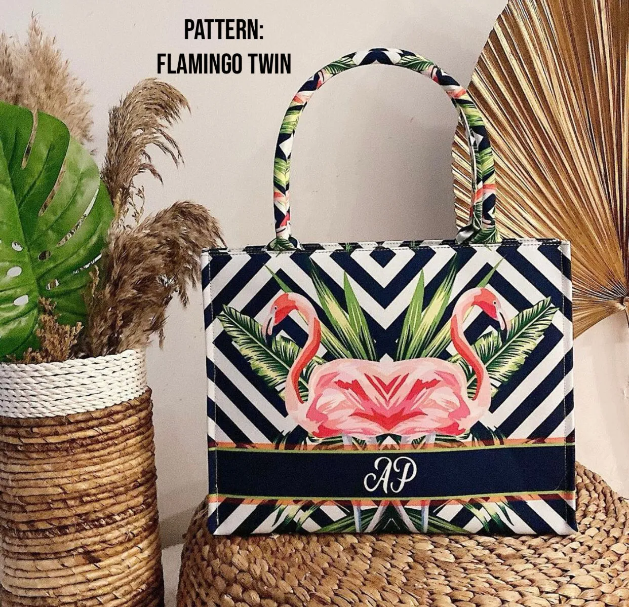 Custom Stripe Canvas Tote Bag