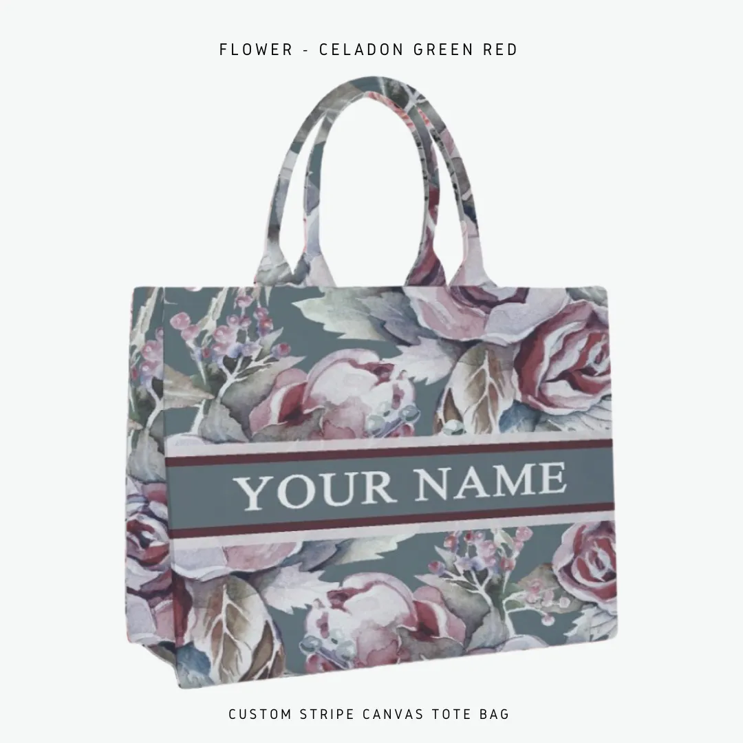 Custom Stripe Canvas Tote Bag