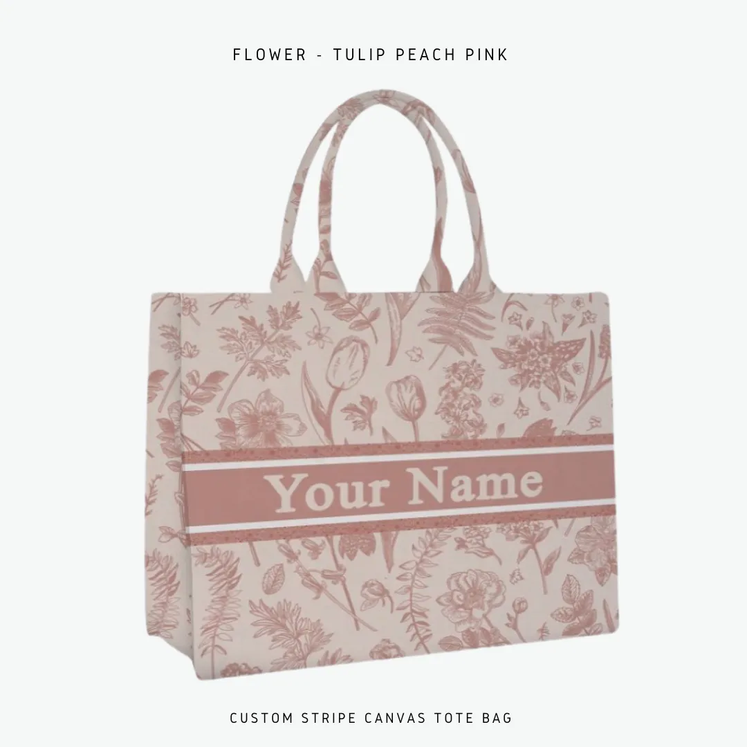 Custom Stripe Canvas Tote Bag