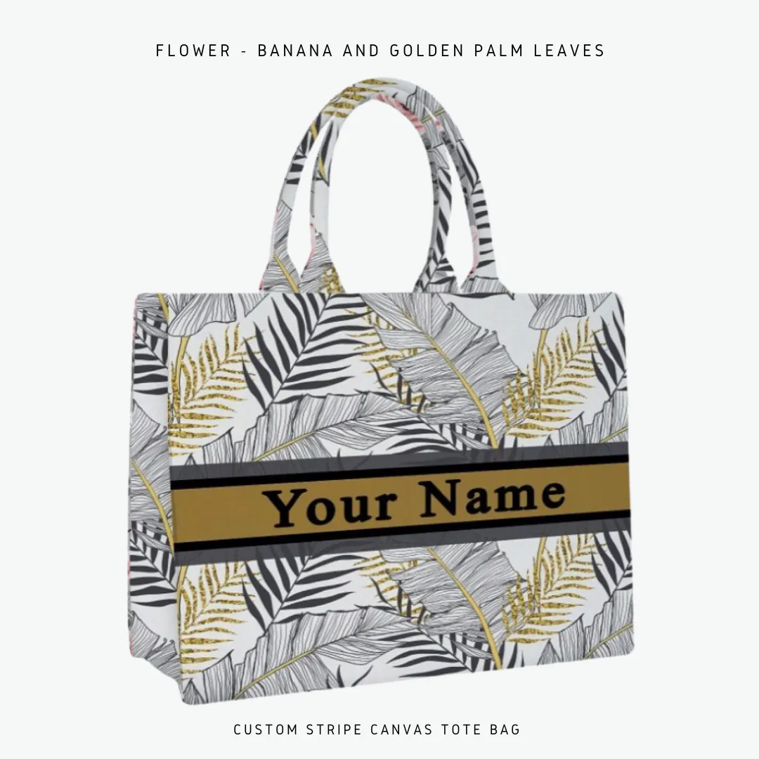 Custom Stripe Canvas Tote Bag