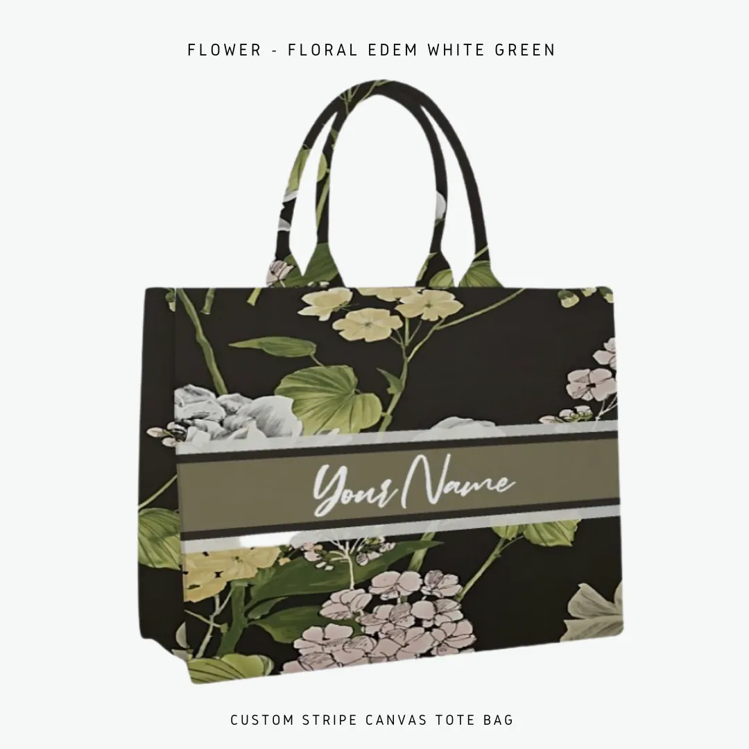 Custom Stripe Canvas Tote Bag