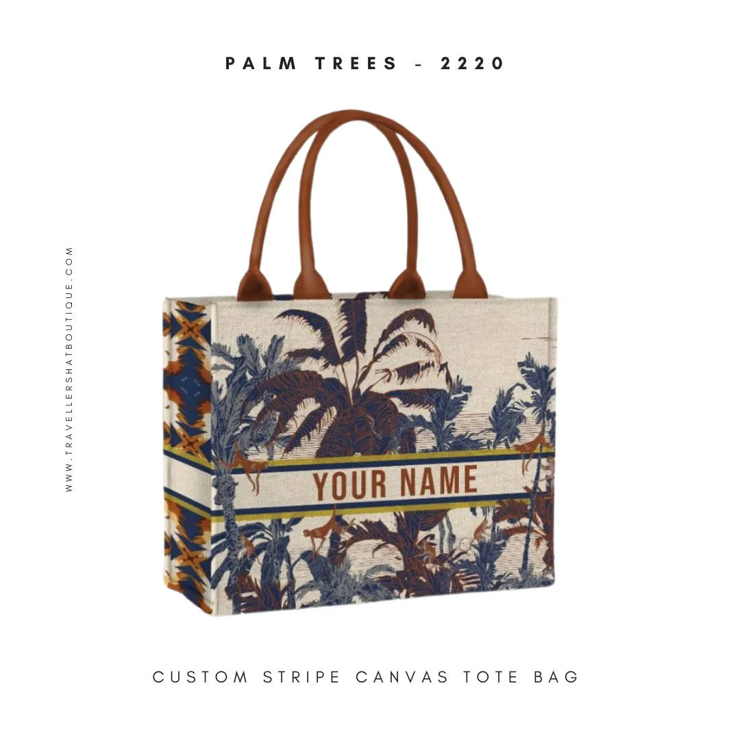 Custom Stripe Canvas Tote Bag