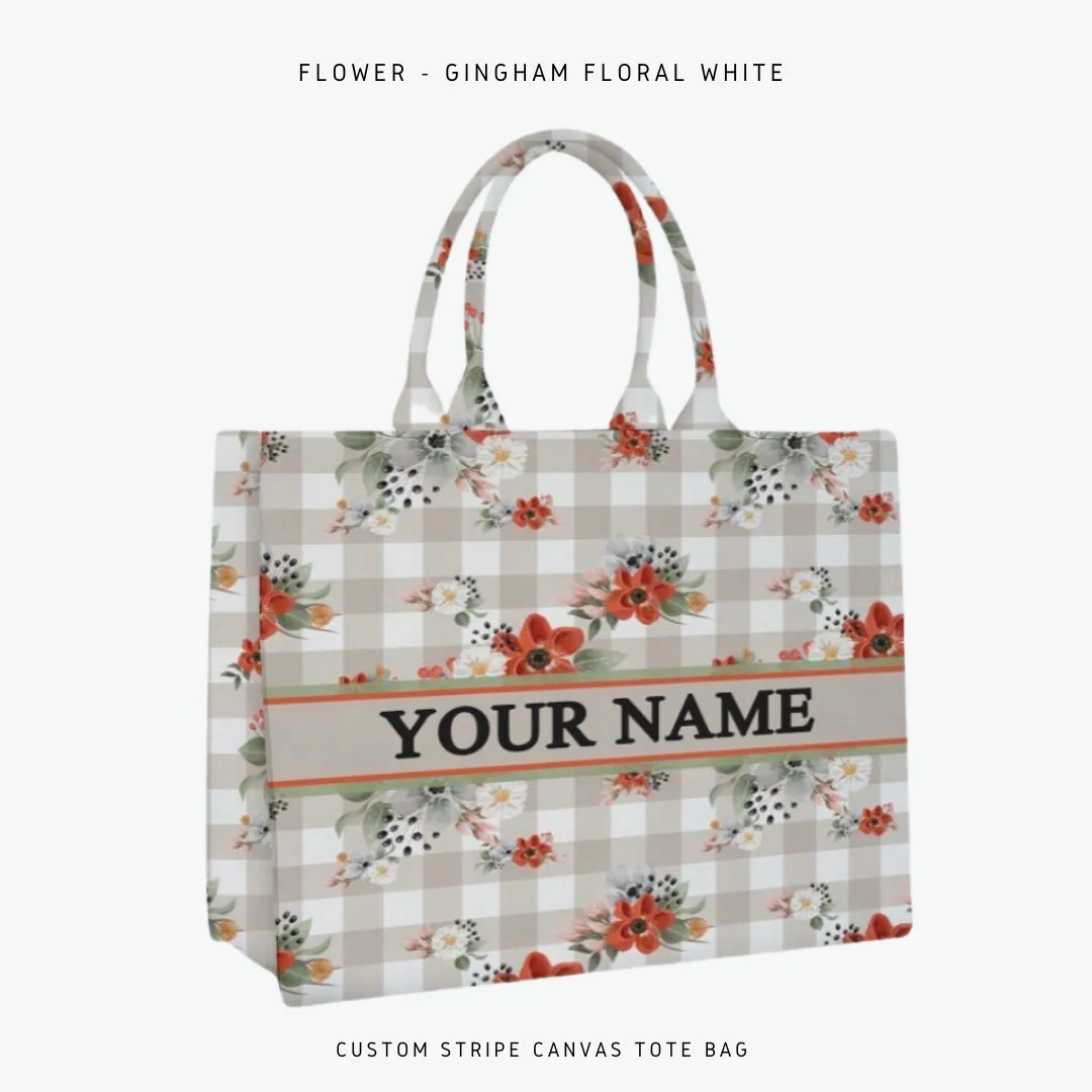 Custom Stripe Canvas Tote Bag
