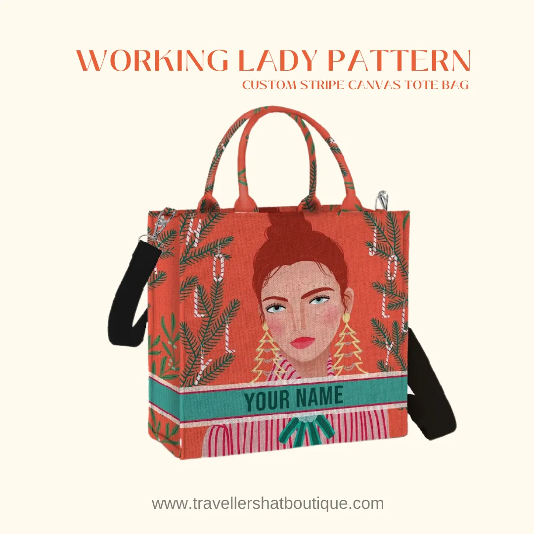 Custom Stripe Canvas Tote Bag