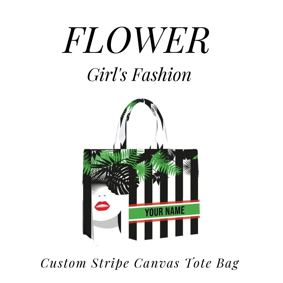 Custom Stripe Canvas Tote Bag