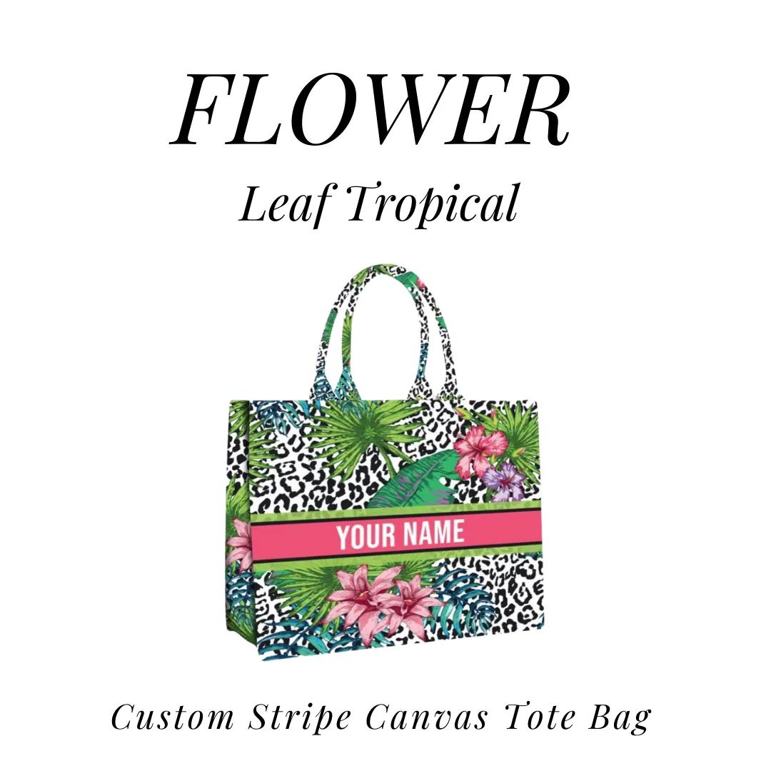 Custom Stripe Canvas Tote Bag