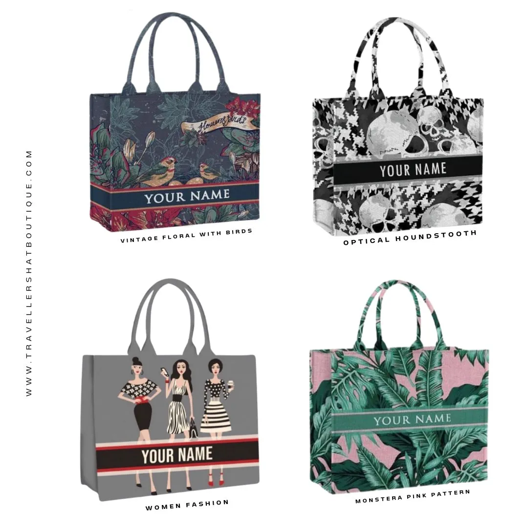Custom Stripe Canvas Tote Bag