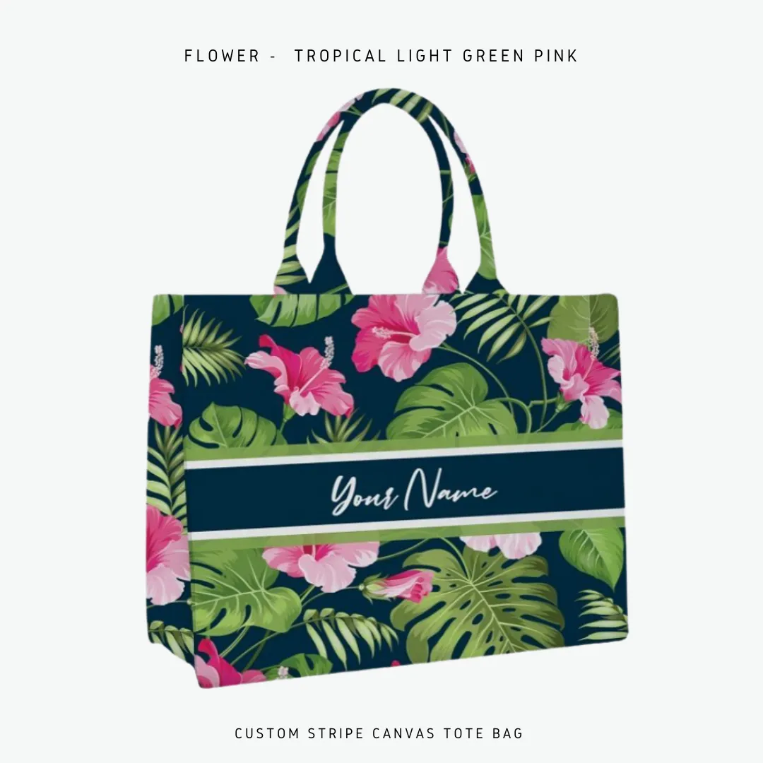 Custom Stripe Canvas Tote Bag