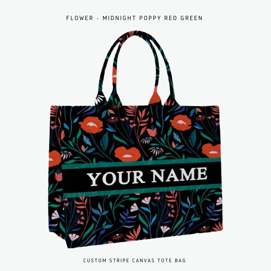 Custom Stripe Canvas Tote Bag
