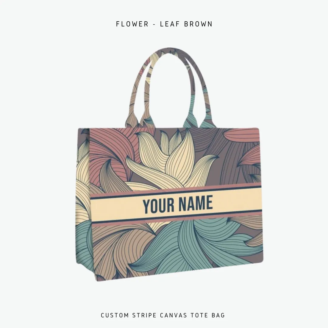 Custom Stripe Canvas Tote Bag