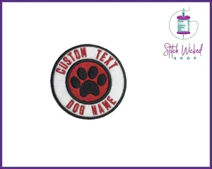 Custom Text Fully Embroidered Patches for Dog Harness, Dog Vests, And Dog Gear