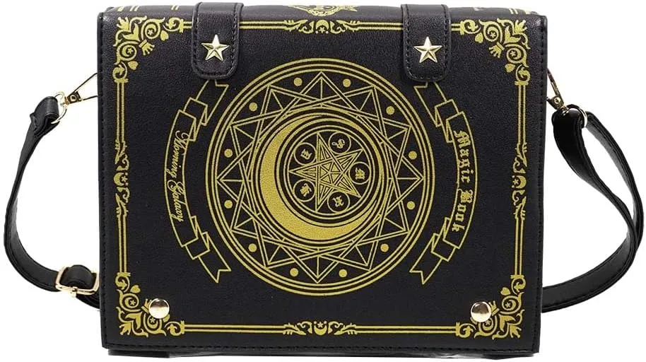 Cute Gothic Book Purse Crossbody for Women Black Kawaii New Lolita Backpack