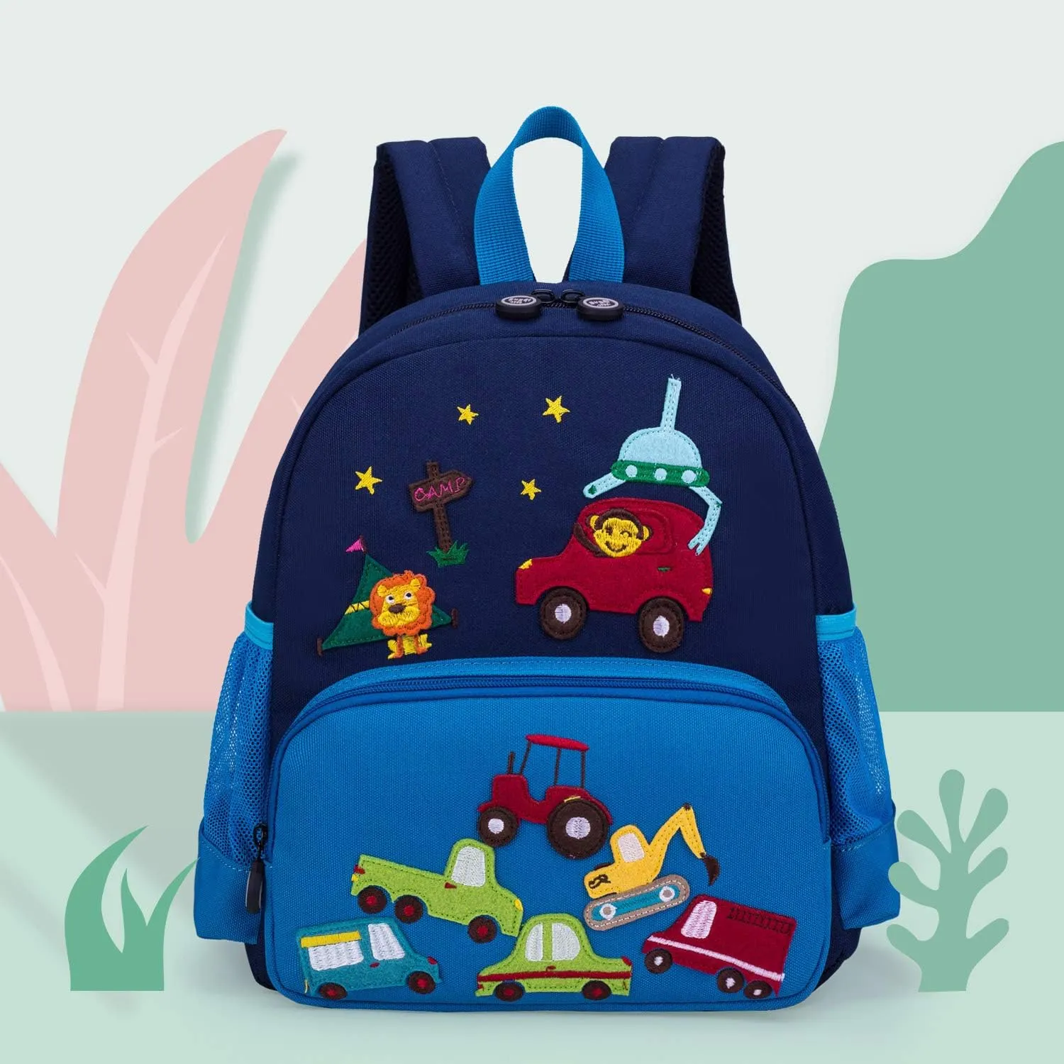 Cute Zoo Little 3d Backpack Kids Backpack for Boys and Girls Toddler Backpack Waterproof Preschool (Blue Car)