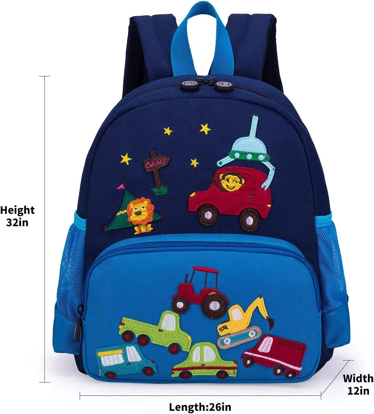 Cute Zoo Little 3d Backpack Kids Backpack for Boys and Girls Toddler Backpack Waterproof Preschool (Blue Car)
