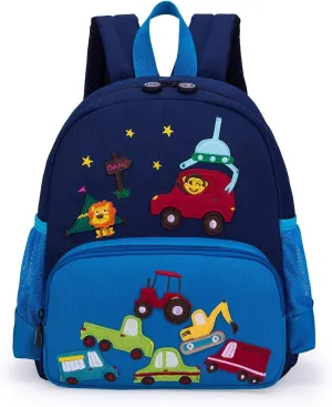 Cute Zoo Little 3d Backpack Kids Backpack for Boys and Girls Toddler Backpack Waterproof Preschool (Blue Car)