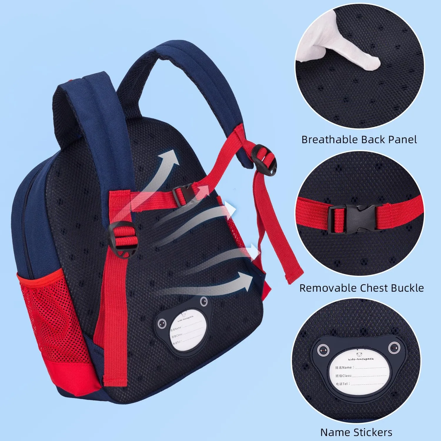 Cute Zoo Little 3d Backpack Kids Backpack for Boys and Girls Toddler Backpack Waterproof Preschool (Red)