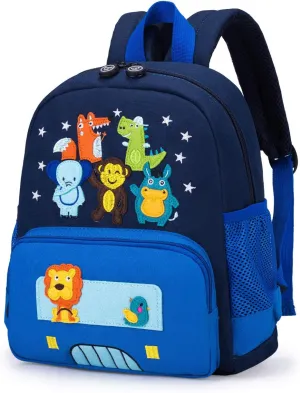 Cute Zoo Little 3d Backpack Kids Backpack for Boys and Girls Toddler Backpack Waterproof Preschool(Blue)