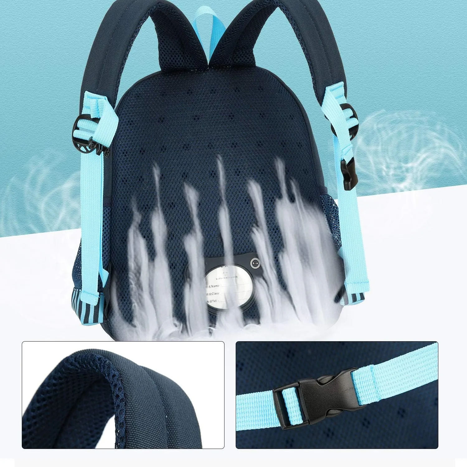 Cute Zoo Little 3d Backpack Kids Backpack for Boys and Girls Toddler Backpack Waterproof Preschool(Deep Blue Car)