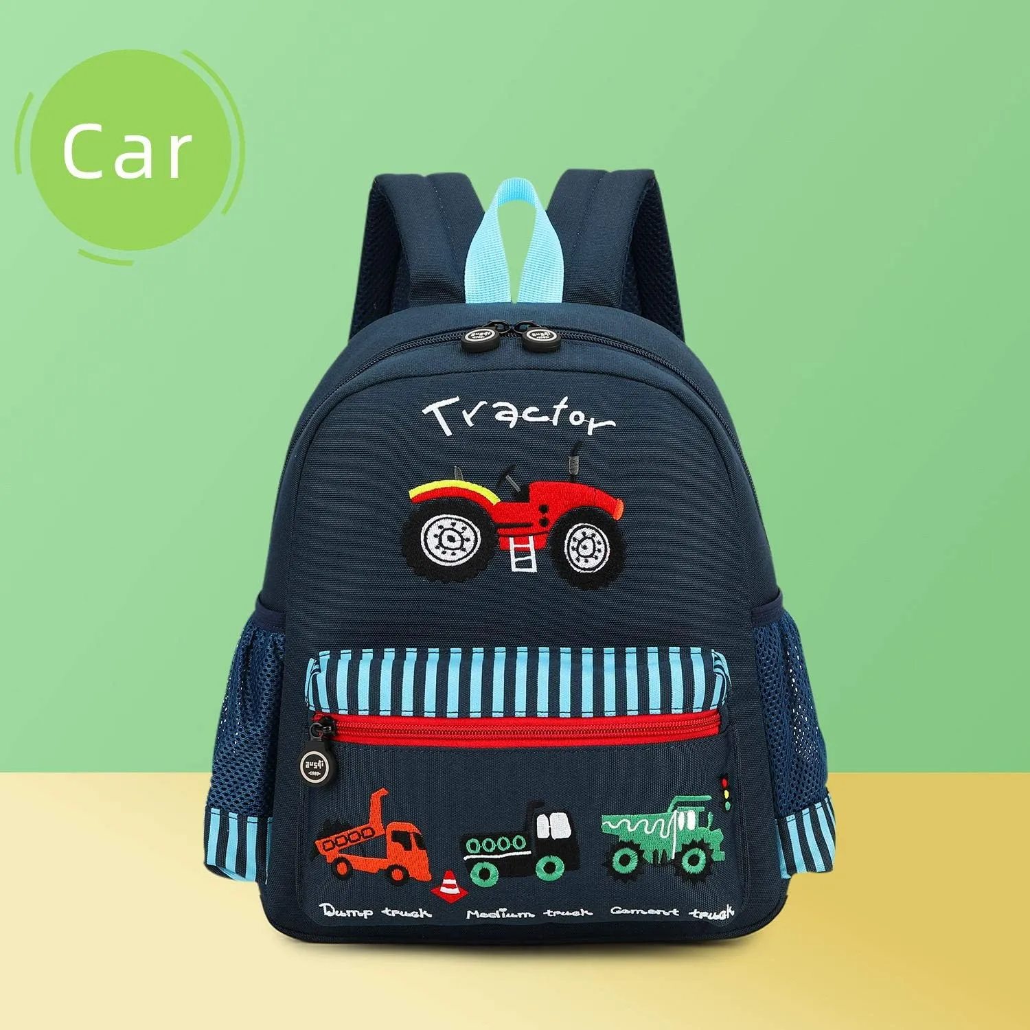 Cute Zoo Little 3d Backpack Kids Backpack for Boys and Girls Toddler Backpack Waterproof Preschool(Deep Blue Car)