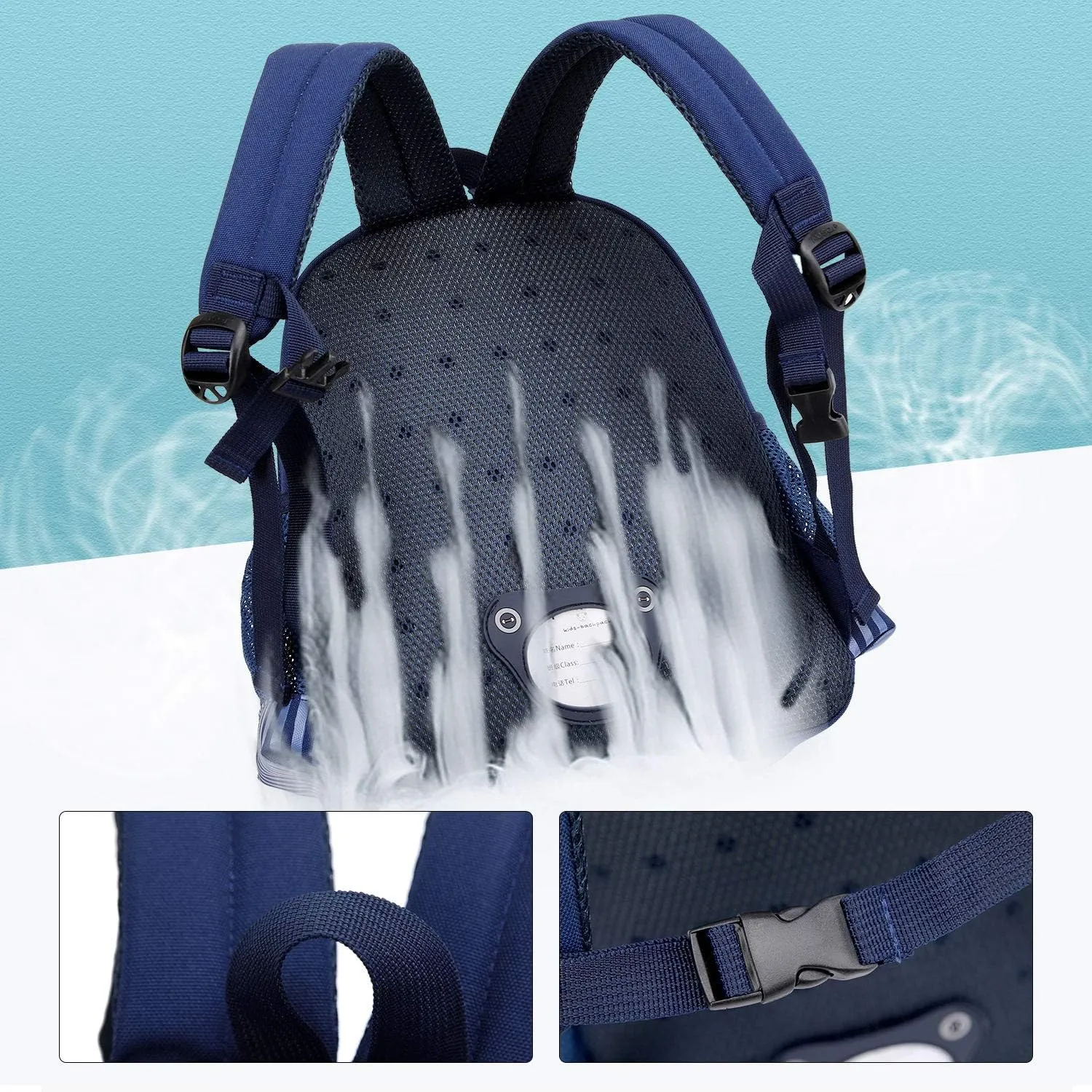 Cute Zoo Little 3d Backpack Kids Backpack for Boys and Girls Toddler Backpack Waterproof Preschool(Deep Blue Dinosaur)