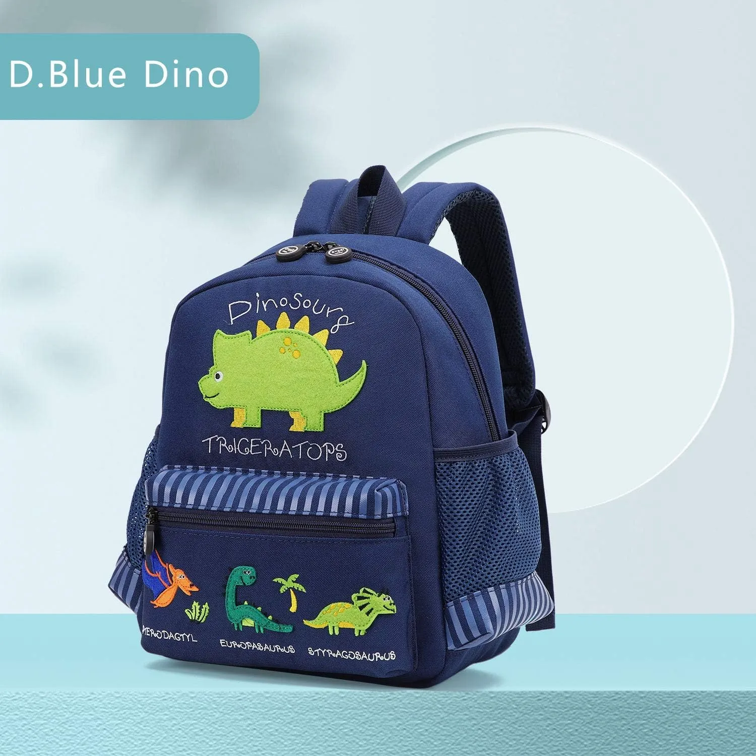 Cute Zoo Little 3d Backpack Kids Backpack for Boys and Girls Toddler Backpack Waterproof Preschool(Deep Blue Dinosaur)