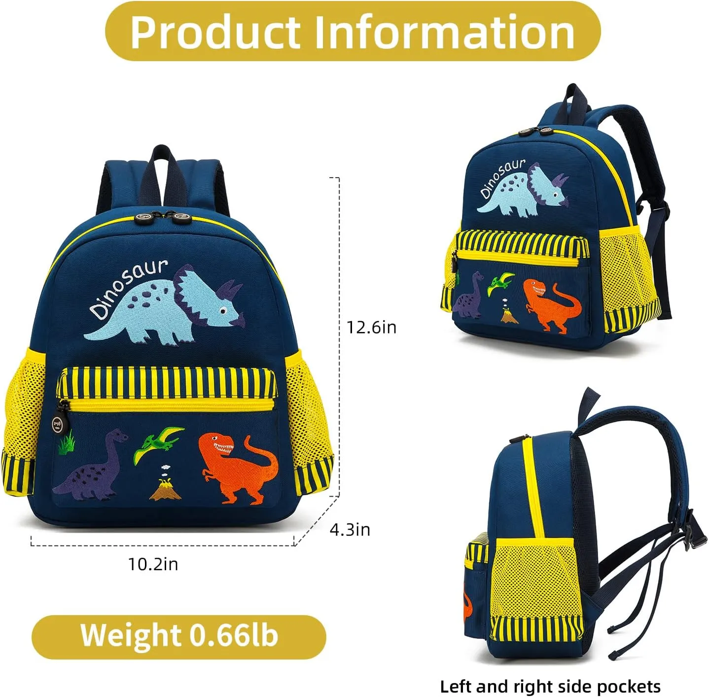 Cute Zoo Little 3d Backpack Kids Backpack for Boys and Girls Toddler Backpack Waterproof Preschool(Dinosaur)