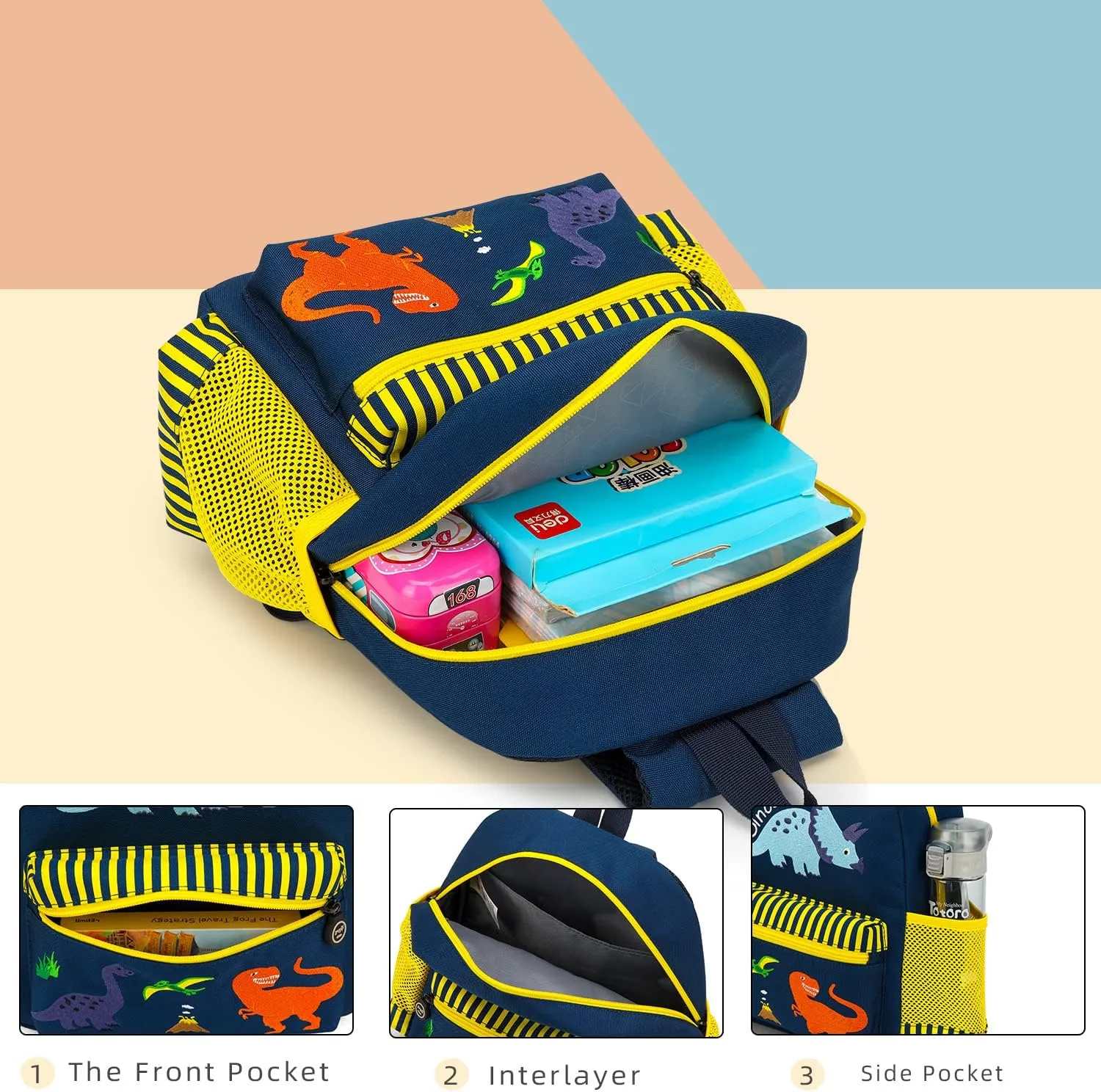 Cute Zoo Little 3d Backpack Kids Backpack for Boys and Girls Toddler Backpack Waterproof Preschool(Dinosaur)