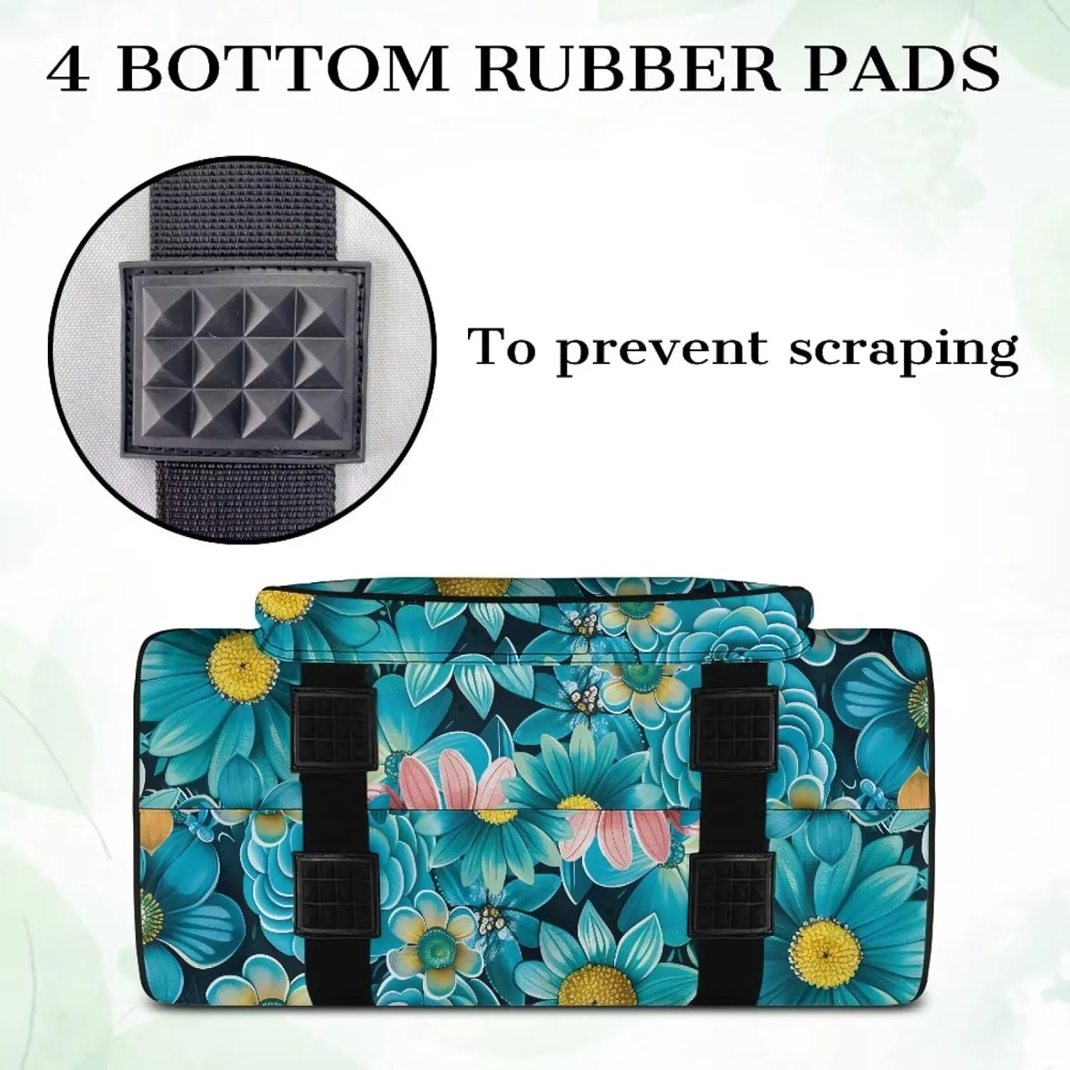 Cyan Daisy Sewing Machine Bag, Portable Tote Bag Compatible with Most Singer, Brother and Extra Sewing Accessories 19.7x9.8x13 Inches