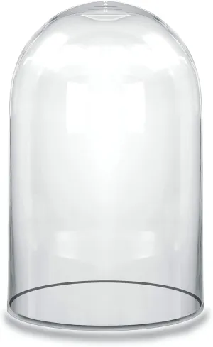 CYS EXCEL Dome Glass Cloche (H:10.5" D:6") | Multiple Size Choices Decorative Showcase Display For Antique Collectibles | Bell Jar Terrarium & Dessert Cover