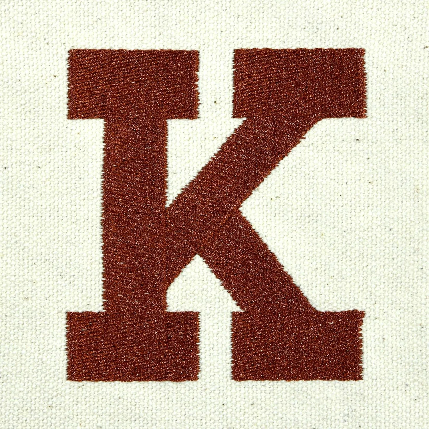 DALIX Initial Tote Bag Personalized Monogram Brown Zippered Top Bold Letter - K