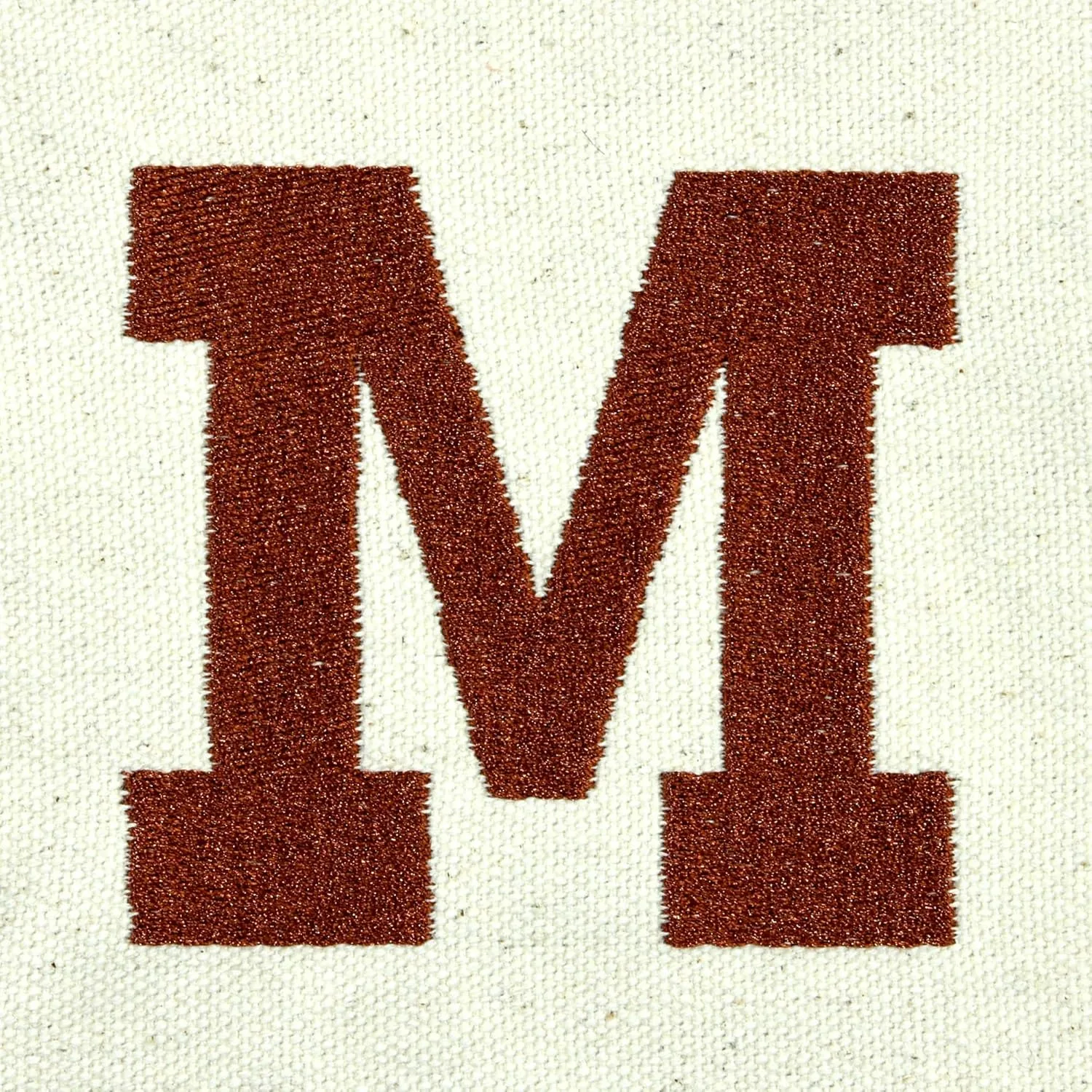 DALIX Initial Tote Bag Personalized Monogram Brown Zippered Top Bold Letter - M