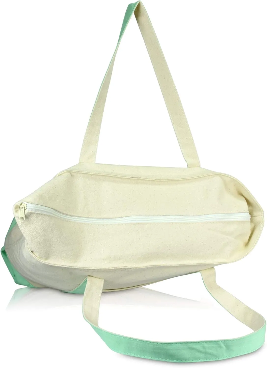 DALIX Initial Tote Bag Personalized Monogram Mint Green Zippered Top Letter - T