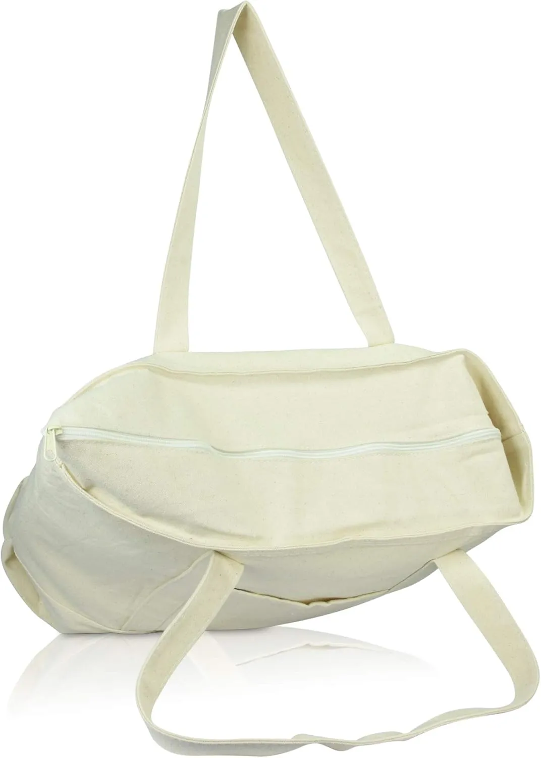 DALIX Initial Tote Bag Personalized Monogram Natural Zippered Top Letter - T