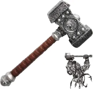 damdos Halloween Prop Costume Accessories Cosplay Weapons, 54cm PU Foam Battle Hammer, Co-Warre Ccrafte Hammer Role Play Birthdays Gifts
