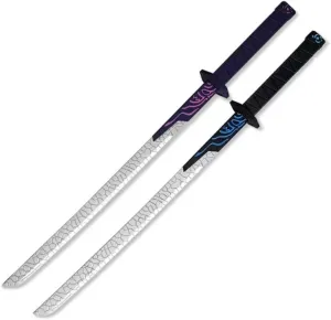 damdos Halloween Prop for Aqi Killer Seven Sword Scissor Cosplay Luminous Swords PU Foam Birthday Gifts for Kamado Birthdays Gifts(2Pcs/Set)
