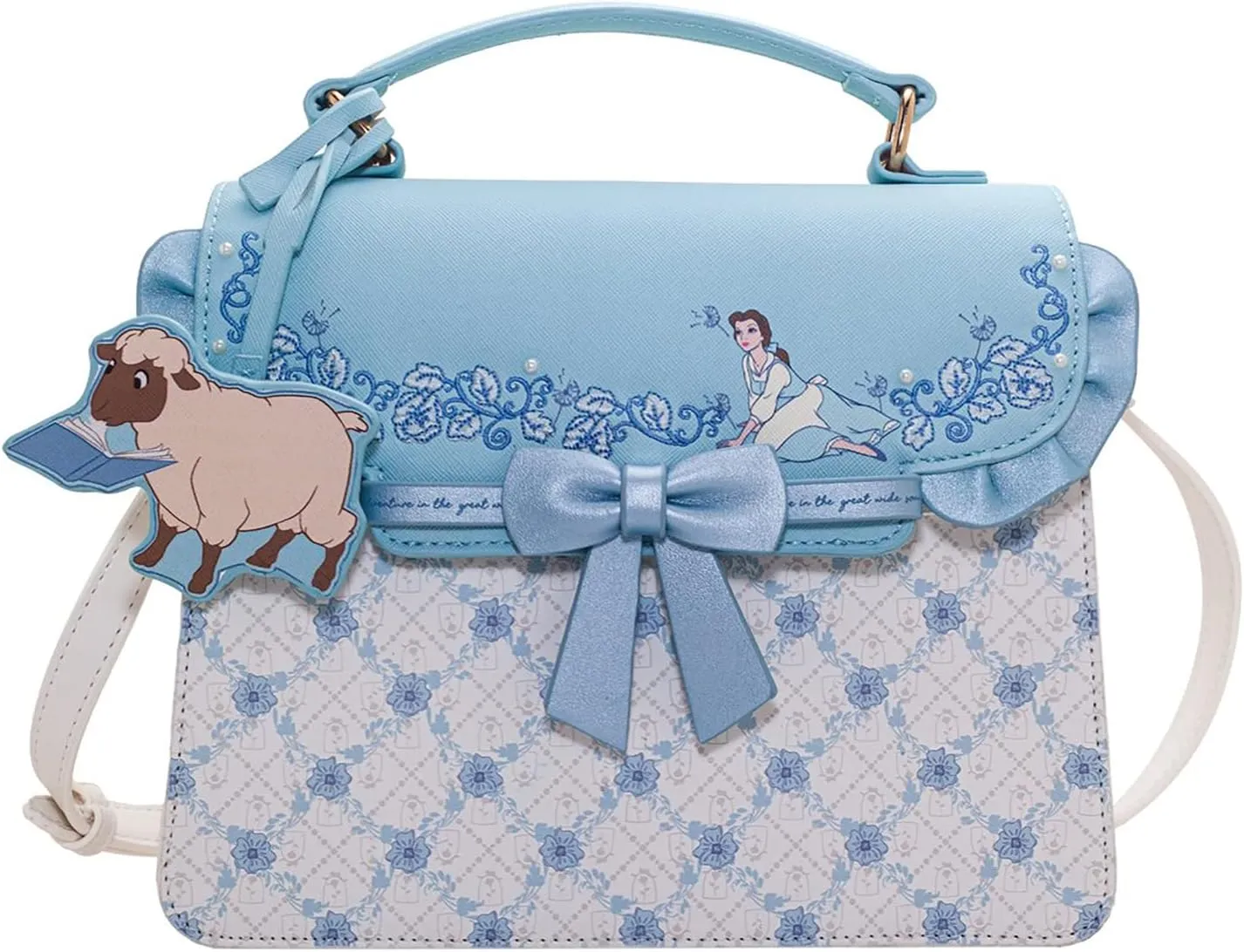 Danielle Nicole X Disney Beauty and the Beast Belle I Want Adventure Satchel - Fishion Cosplay Disneybound Cute Crossbody Bags, Multicolor