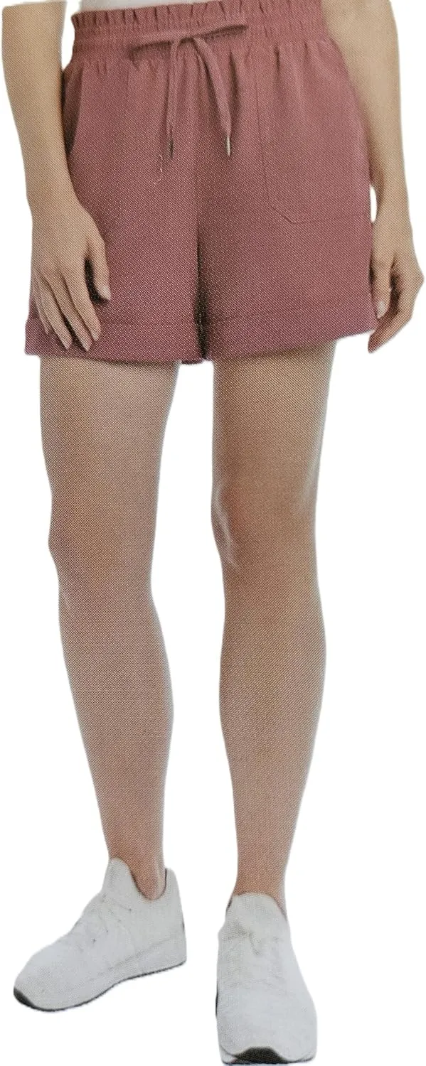 Danskin Womens' Woven Paperbag Shorts (US, Alpha, Large, Regular, Regular, Cosmic Clay)