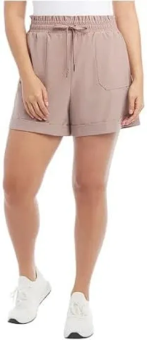 Danskin Womens' Woven Paperbag Shorts (US, Alpha, Medium, Regular, Regular, Antler)
