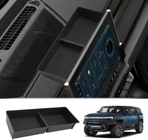 Dashboard Center Console Organizer Compatible with 2022 2023 2024 2025 GMC Hummer EV Accessories 2025 Hummer EV Center Console Organizer Armrest Console Organizer Armrest Organizer Insert Tray (Black)
