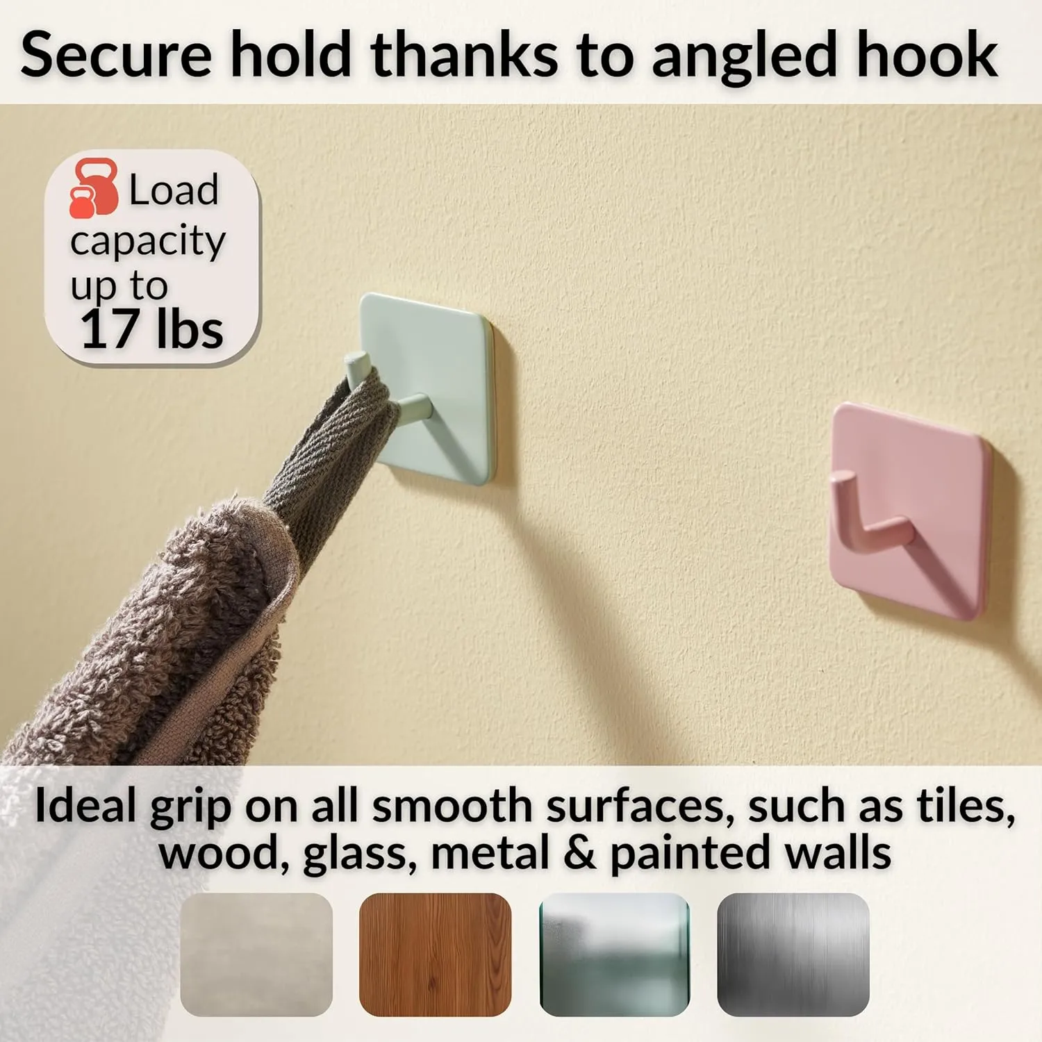 DEKAZIA 8pcs Blue Cute Wall Hooks: Plastic, Stainless Steel, Modern, Kids Room, Bathroom, School, Daycare, Coat, Bag, Towel, Key, Self-Adhesive