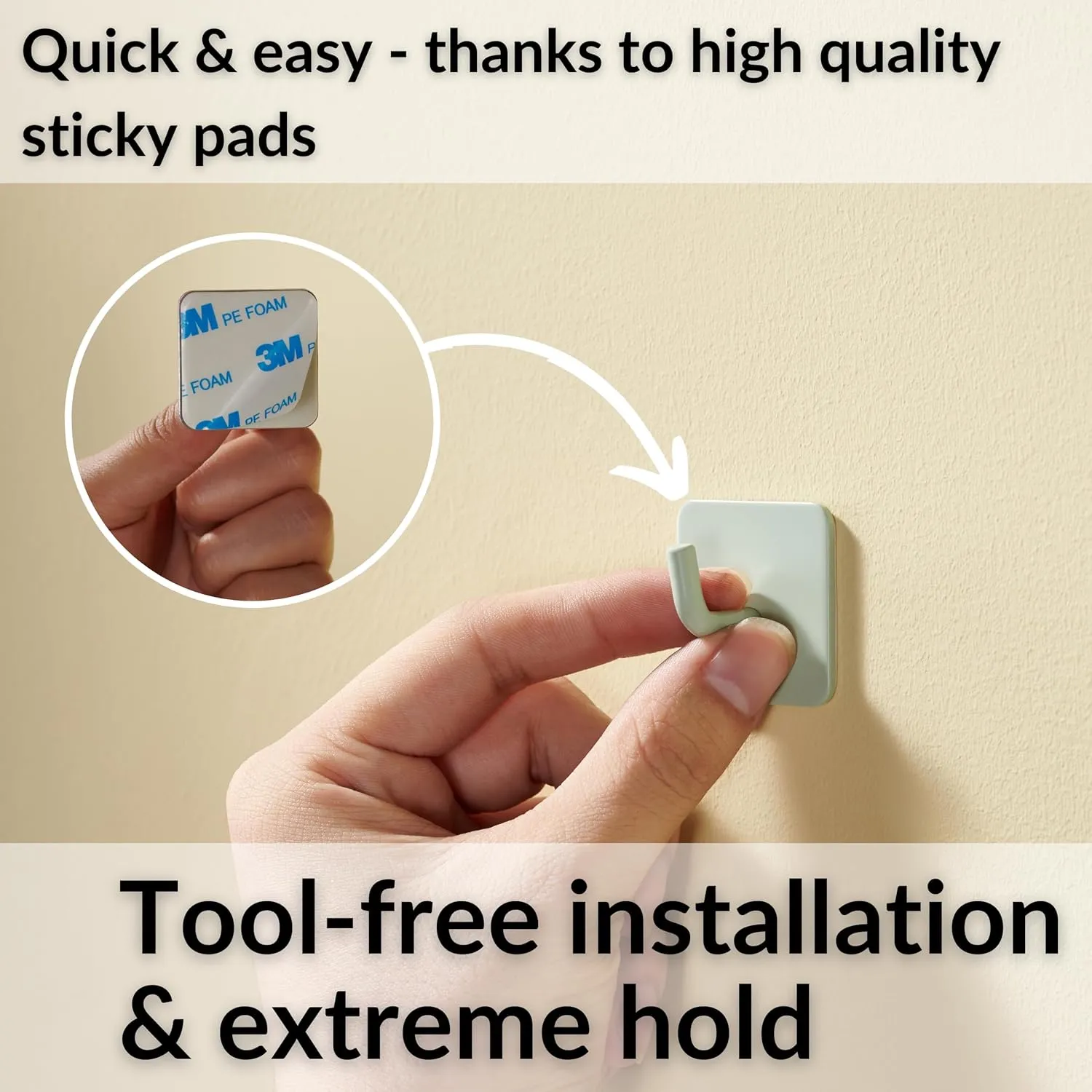 DEKAZIA 8pcs Blue Cute Wall Hooks: Plastic, Stainless Steel, Modern, Kids Room, Bathroom, School, Daycare, Coat, Bag, Towel, Key, Self-Adhesive