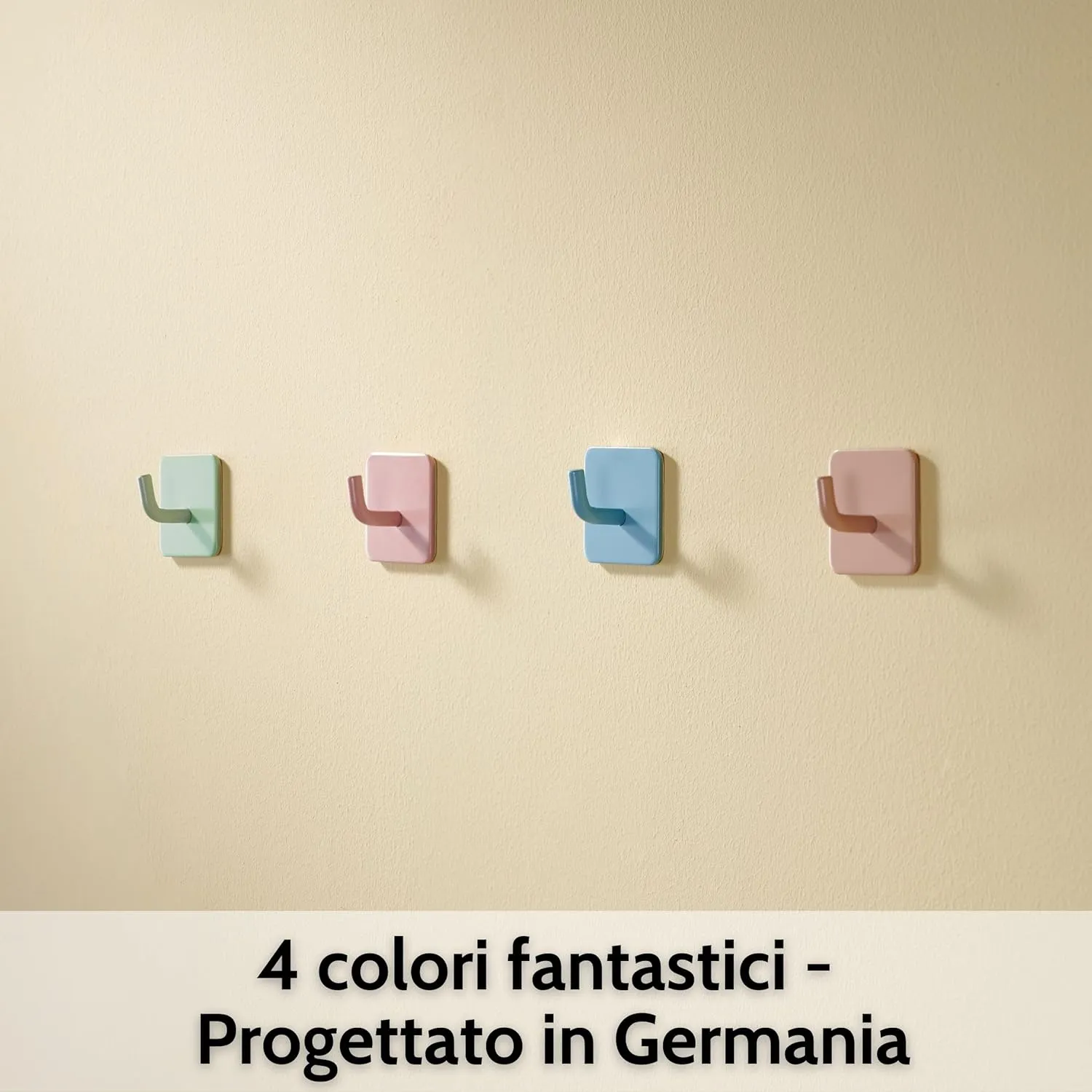 DEKAZIA 8pcs Blue Cute Wall Hooks: Plastic, Stainless Steel, Modern, Kids Room, Bathroom, School, Daycare, Coat, Bag, Towel, Key, Self-Adhesive
