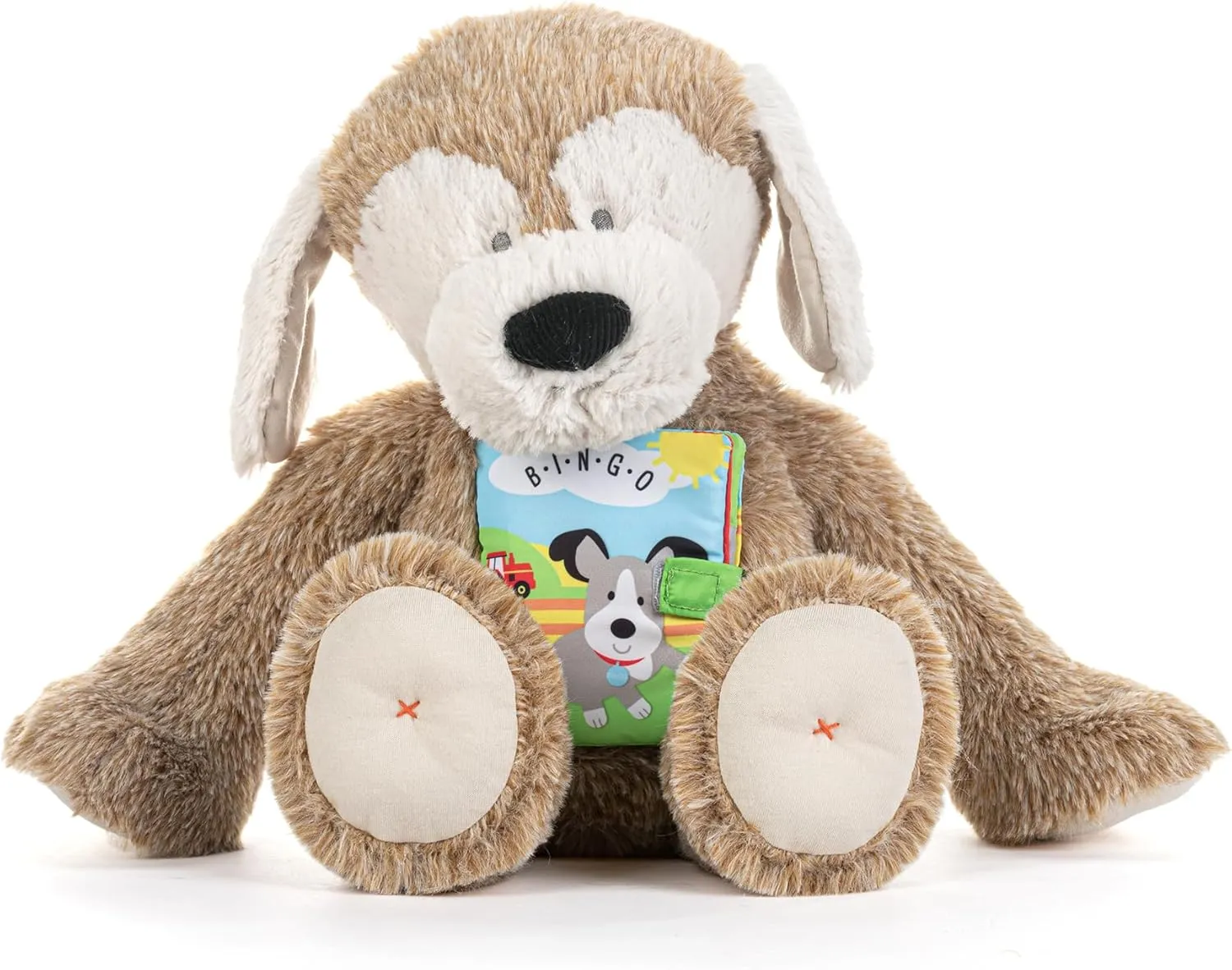 DEMDACO 5004850045 Story Friends Bingo Brown and Tan 11 x 8 Inch Polyester Bead Plush Soft Book Stuffed Animal