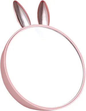 Desktop Makeup Mirror with Storage, Bedroom Dressing Table Vanity Mirror, Free Standing Decorative Mirror Ornaments.(Pink)
