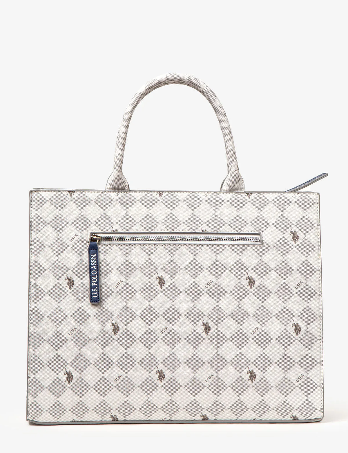 DIAMOND STRIPE BOOK TOTE WITH CROSSBODY STRAP