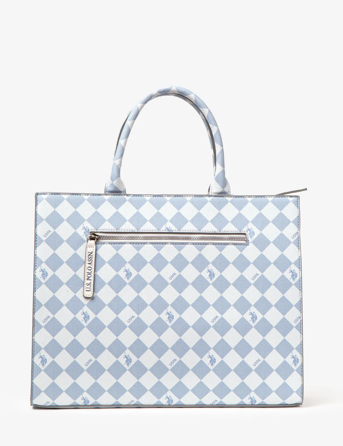 DIAMOND STRIPE BOOK TOTE WITH CROSSBODY STRAP
